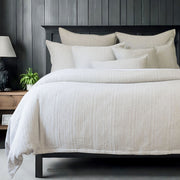 Close-up of Payton pick-stitched cotton texture showing subtle textured detail and craftsmanship